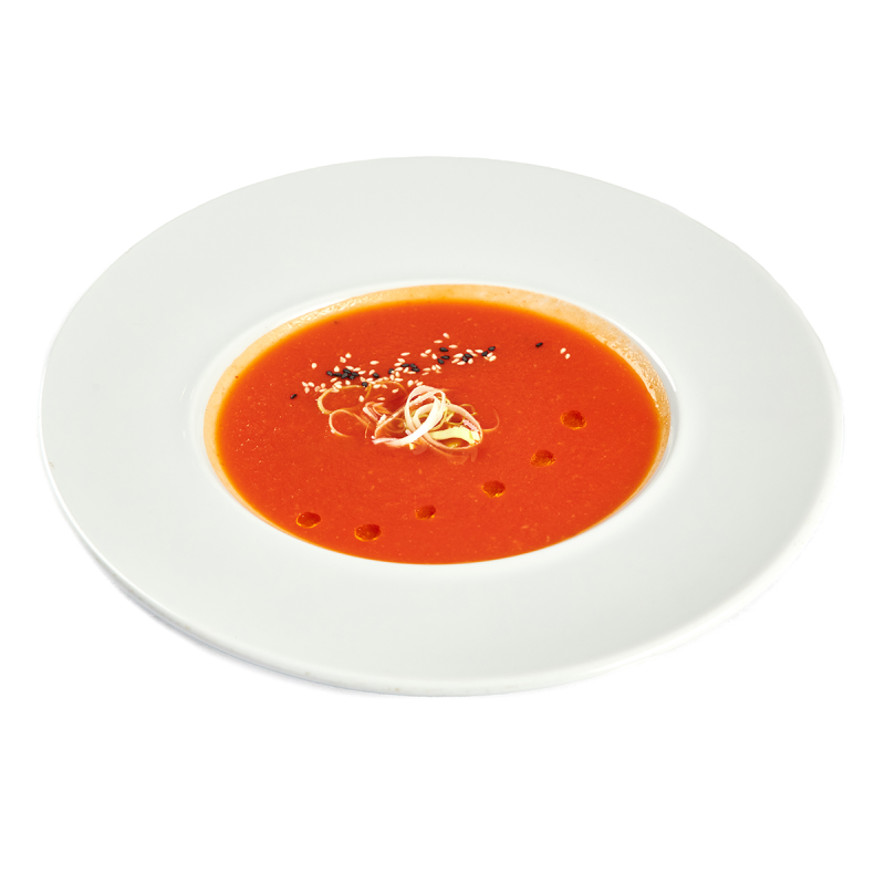 Суп-пюре из печеного болгарского перца и томата 